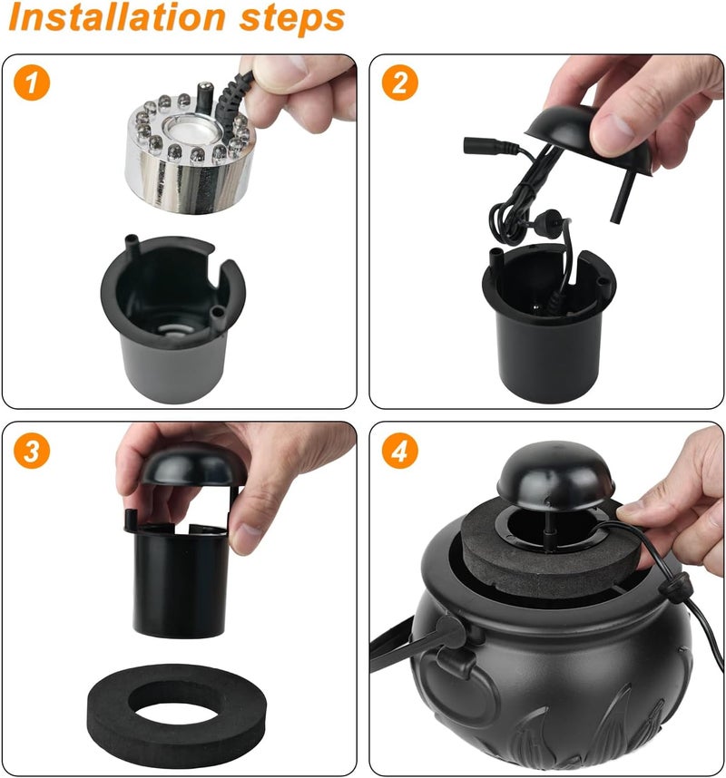 PULACO Mist Maker with Black Cauldron for Halloween - Image 3